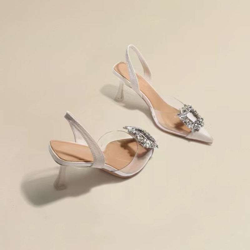 Spring and Autumn Fashion Crystal Transparent High Heels